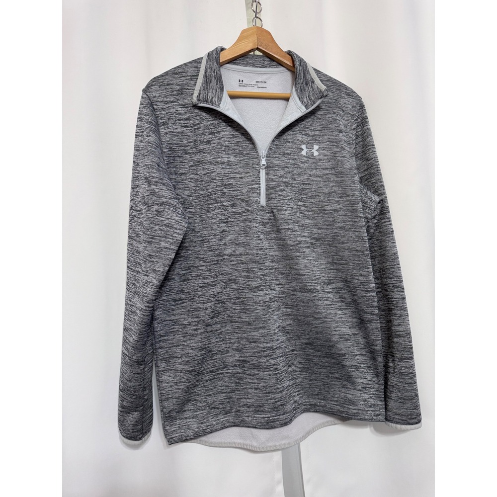 Under Armour ColdGear Womens Small Gray Space Dye Quarter Zip Pullover Sweater